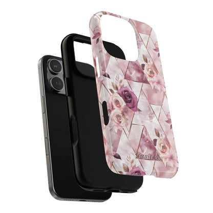 Royal Floral in Plum Chevron - iPhone Magsafe Case