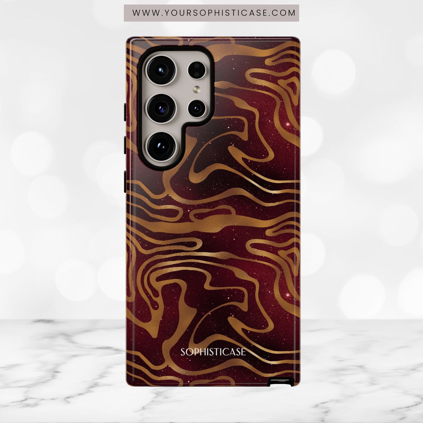 Cosmic Gold in Red - iPhone Case, Samsung Galaxy Case, Google Pixel Case