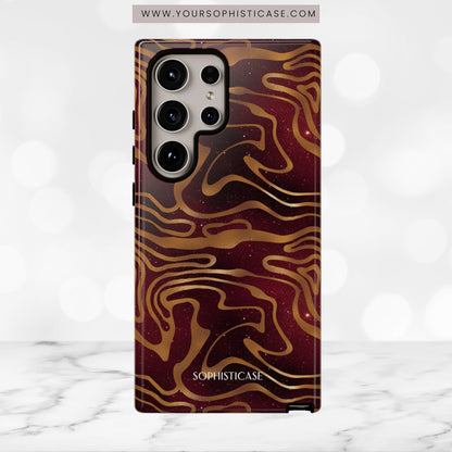 Cosmic Gold in Red - iPhone Case, Samsung Galaxy Case, Google Pixel Case