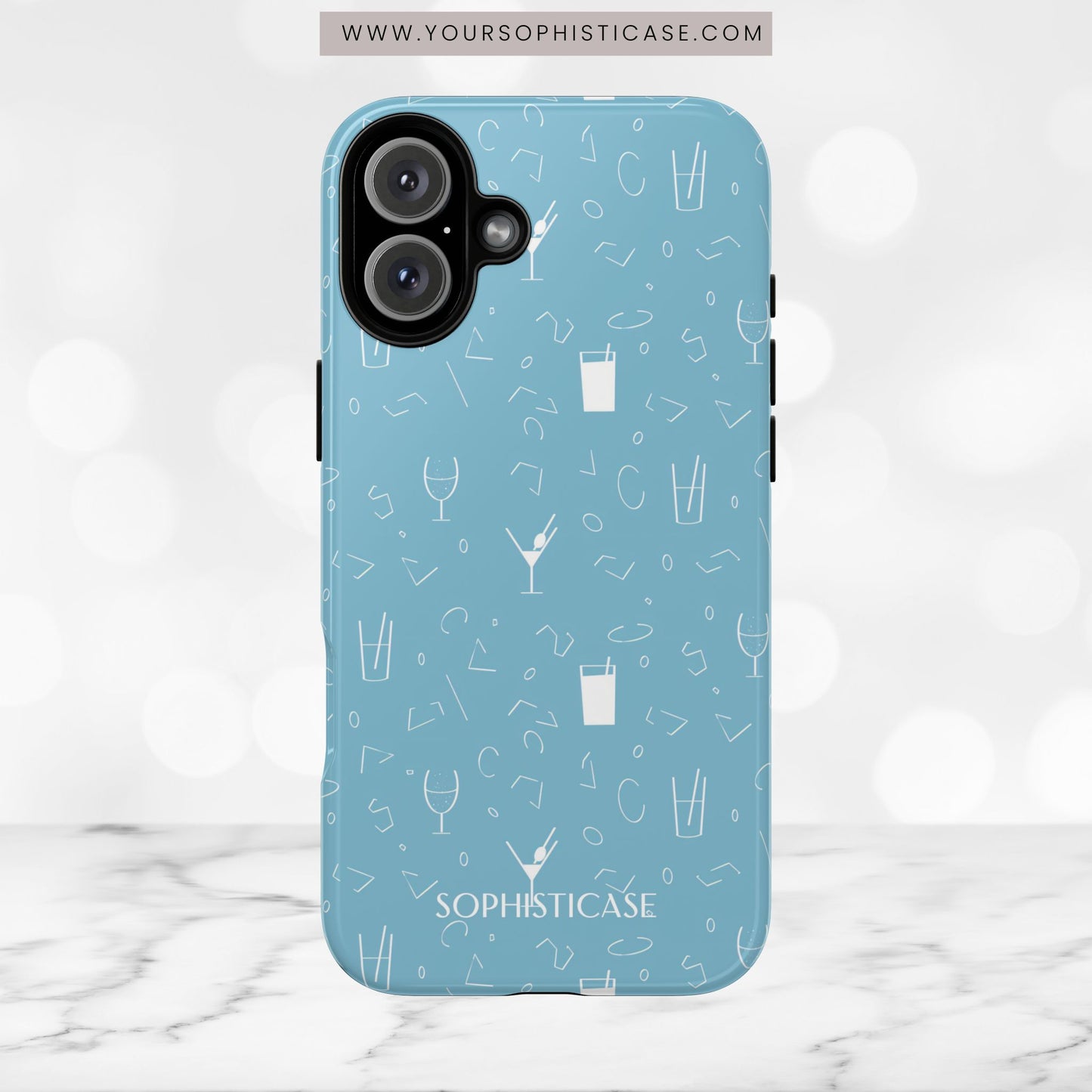 Cocktail Hour in Blue - iPhone Case