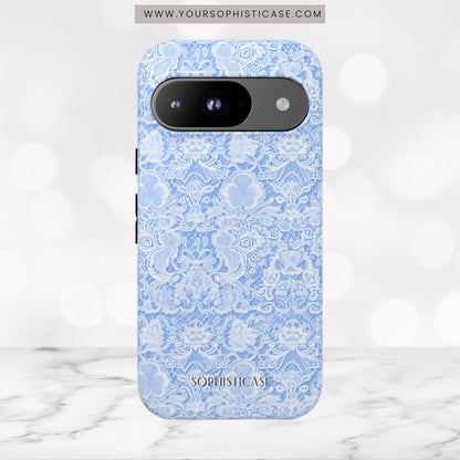 Luxe Lace in Blue - Tough Phone Case
