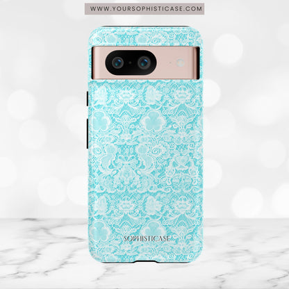Luxe Lace in Aqua - Tough Phone Case