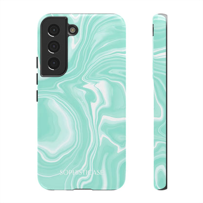 Liquid Dreams in Green - Drop Proof Phone Case for Samsung Galaxy