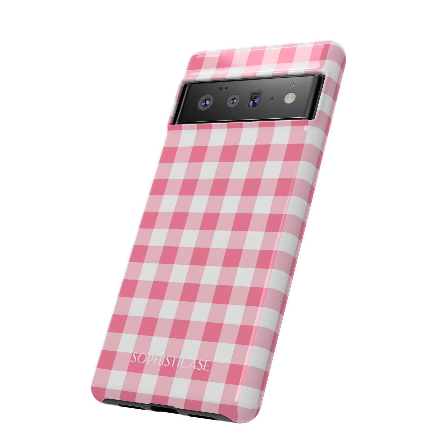 Gingham in Salmon - Tough Phone Case for Google Pixel