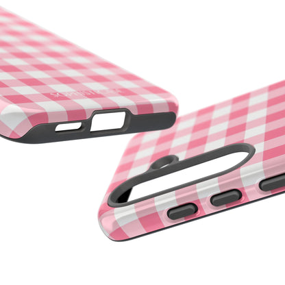 Gingham in Salmon - Tough Phone Case