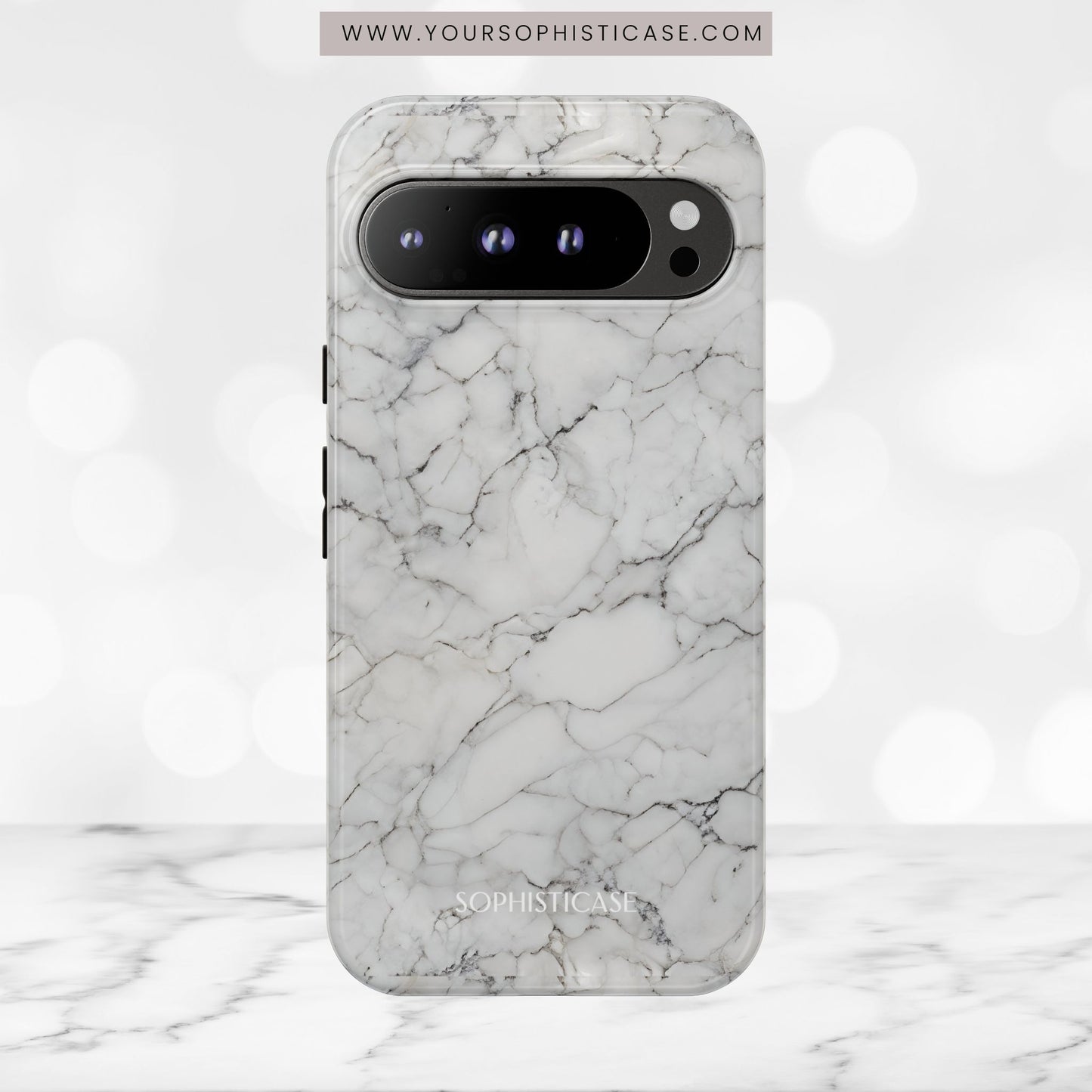 Marble Opulence in White - iPhone Case, Samsung Galaxy Case, Google Pixel Case