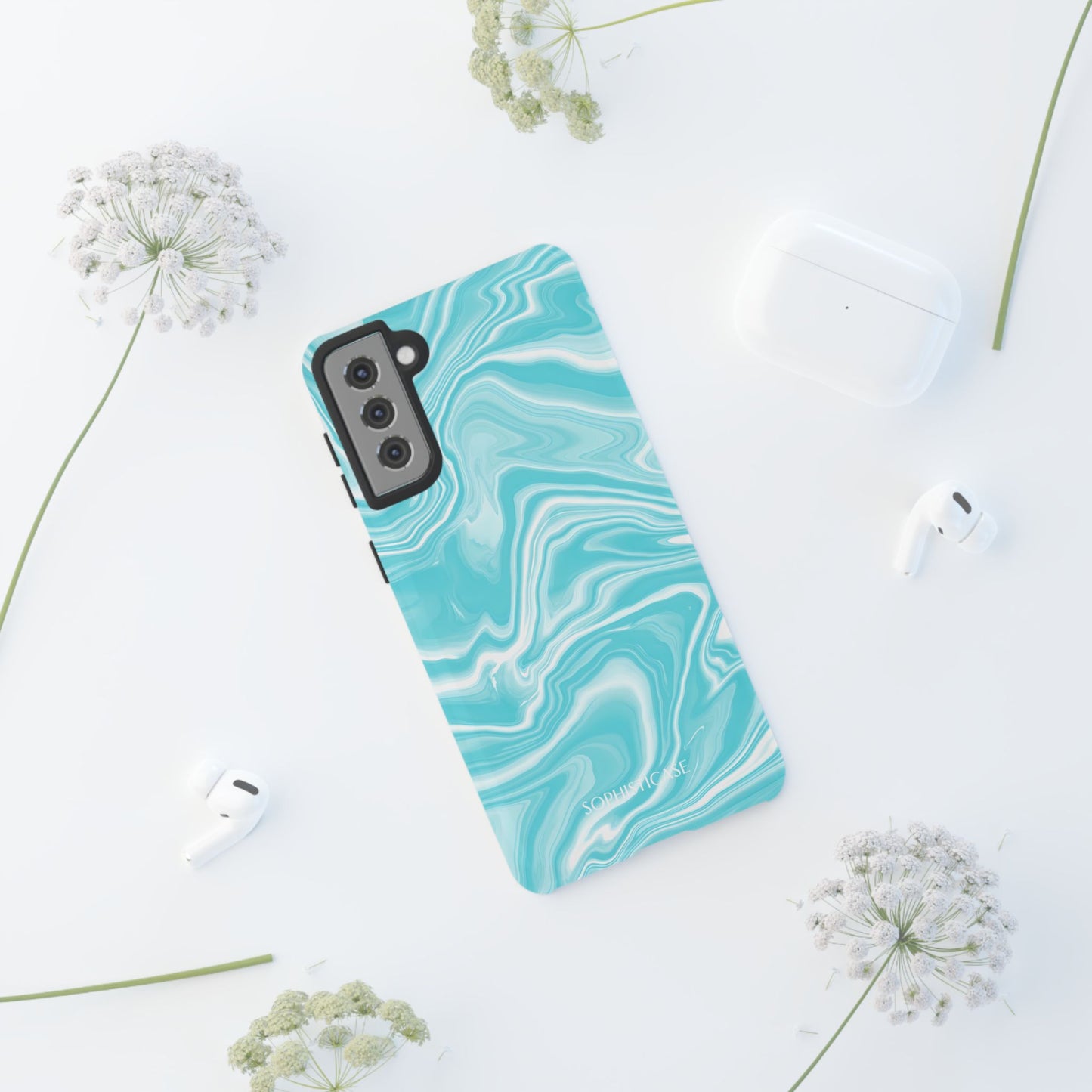 Liquid Dreams in Aqua - Tough Phone Case