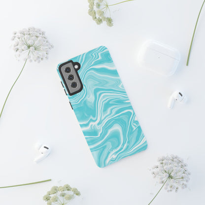 Liquid Dreams in Aqua - Tough Phone Case