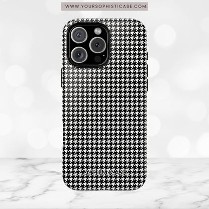 Houndstooth in Black - iPhone Case, Samsung Galaxy Case, Google Pixel Case