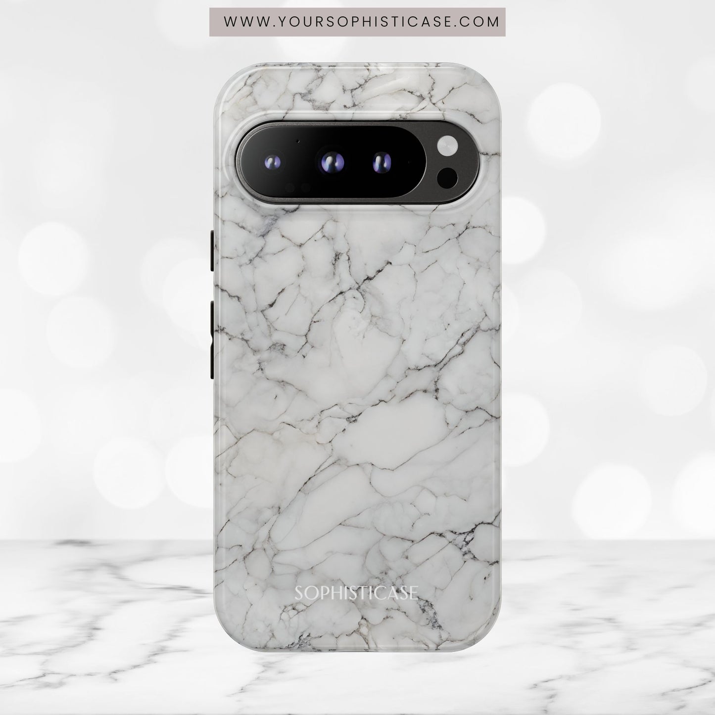 Marble Opulence in White - iPhone Case, Samsung Galaxy Case, Google Pixel Case