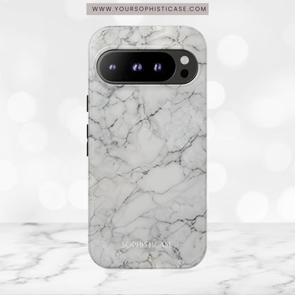 Marble Opulence in White - iPhone Case, Samsung Galaxy Case, Google Pixel Case
