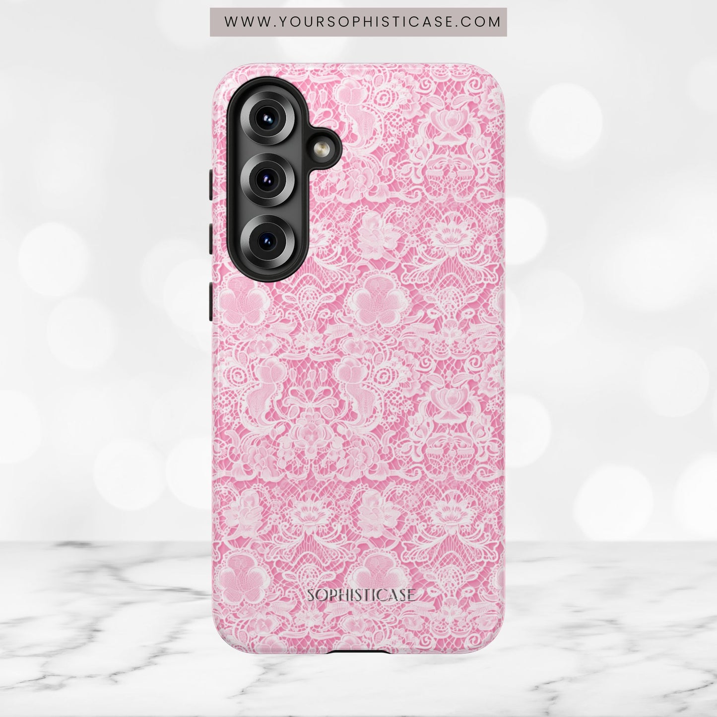 Luxe Lace in Pink - iPhone Case, Samsung Galaxy Case, Google Pixel Case