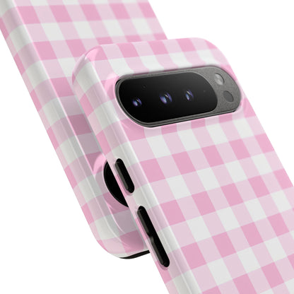 Gingham in Pink - Protective Phone Case for Google Pixel