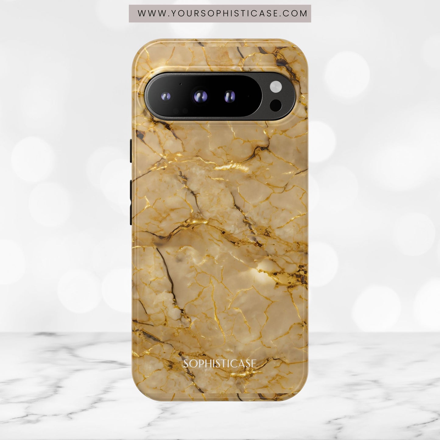 Marble Opulence in Gold - iPhone Case, Samsung Galaxy Case, Google Pixel Case