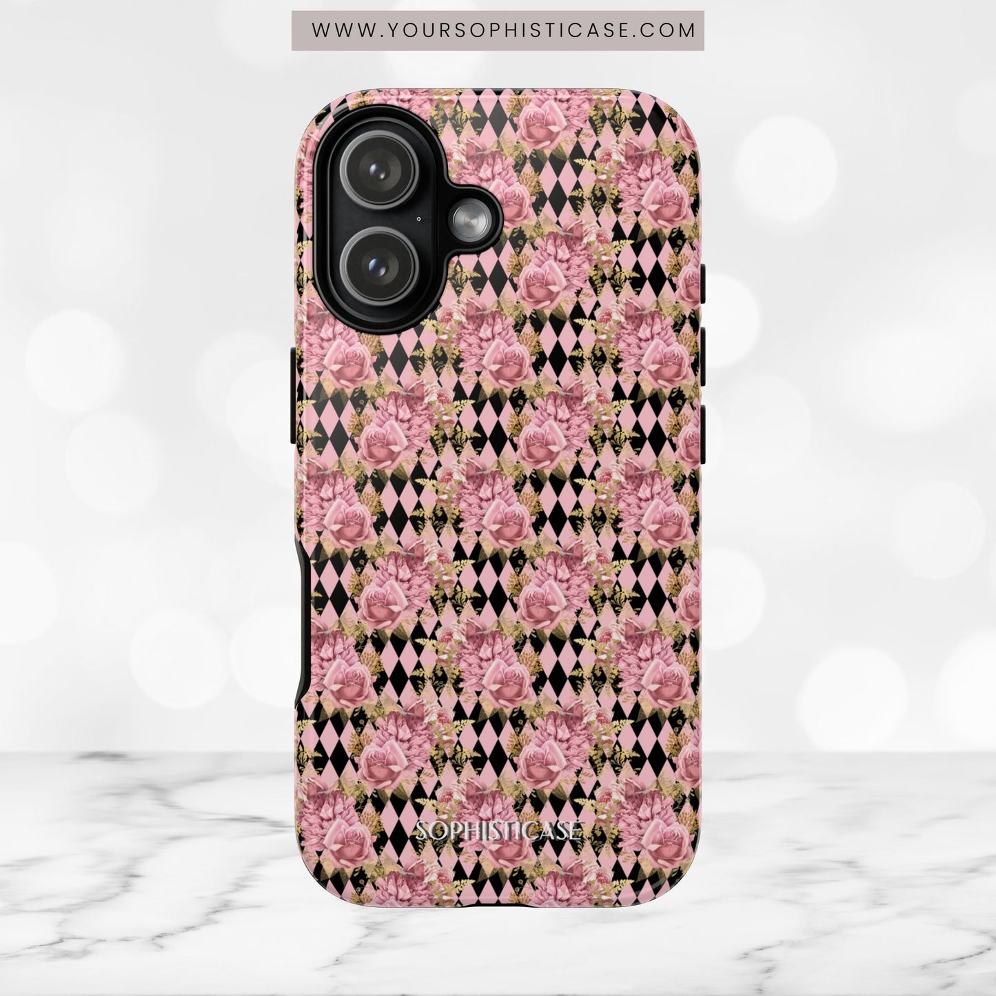 Rose Diamond Romance in Isolde - iPhone Case