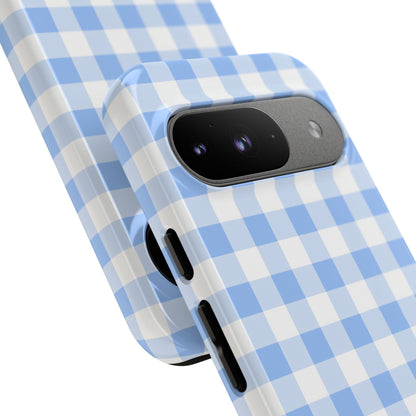 Gingham in Blue - iPhone Case, Samsung Galaxy Case, Google Pixel Case