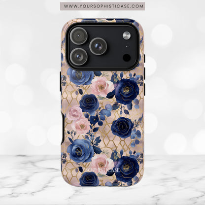 Royal Floral in Navy Blush - Tough Phone Case