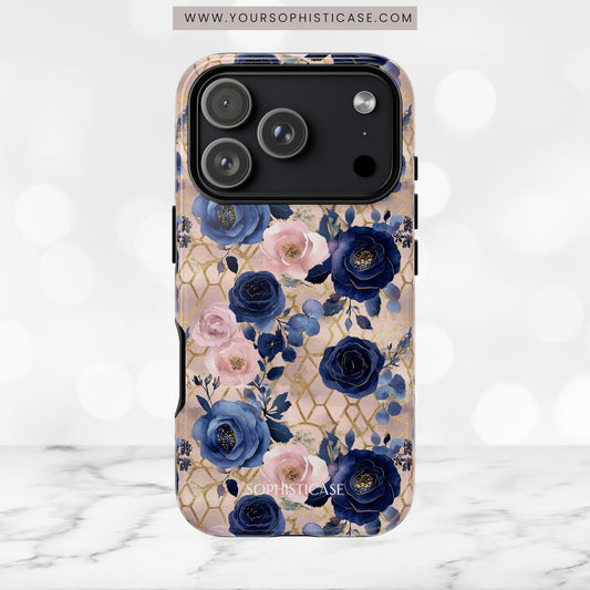 Royal Floral in Navy Blush - Tough Phone Case