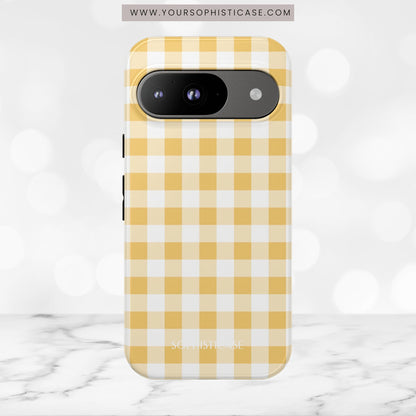 Gingham in Yellow - Tough Phone Case