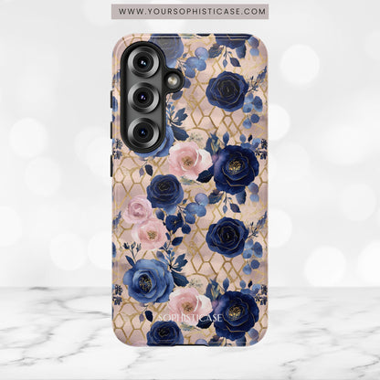 Royal Floral in Navy Blush - Tough Phone Case