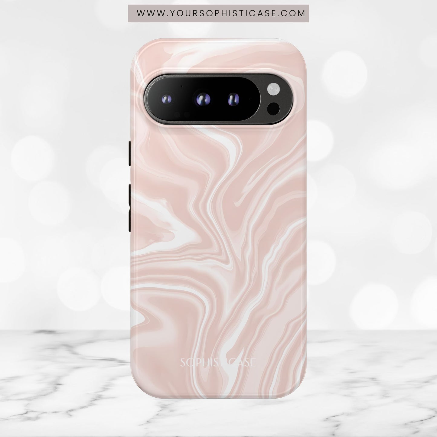 Liquid Dreams in Neutral Beige - Tough Phone Case