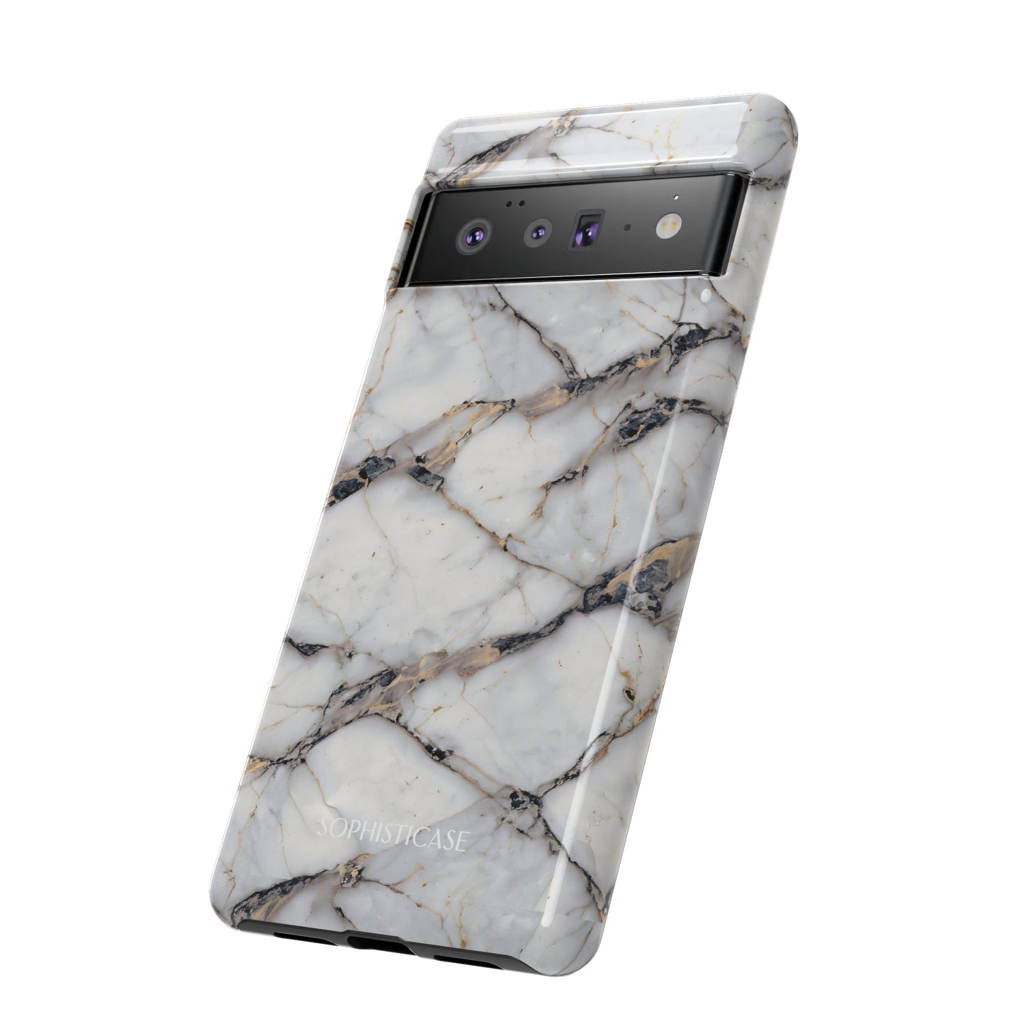 Marble Opulence in Cracked Beige - iPhone Case, Samsung Galaxy Case, Google Pixel Case