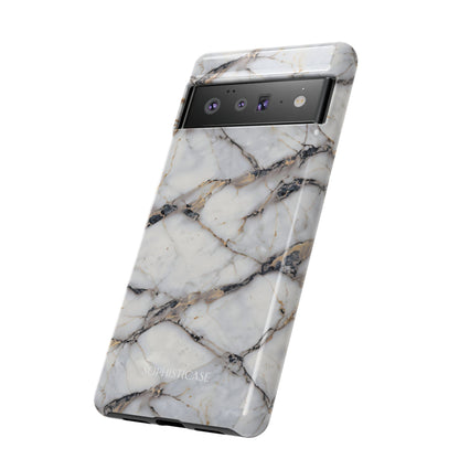 Marble Opulence in Cracked Beige - iPhone Case, Samsung Galaxy Case, Google Pixel Case