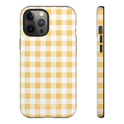 Gingham in Yellow - iPhone Case, Samsung Galaxy Case, Google Pixel Case