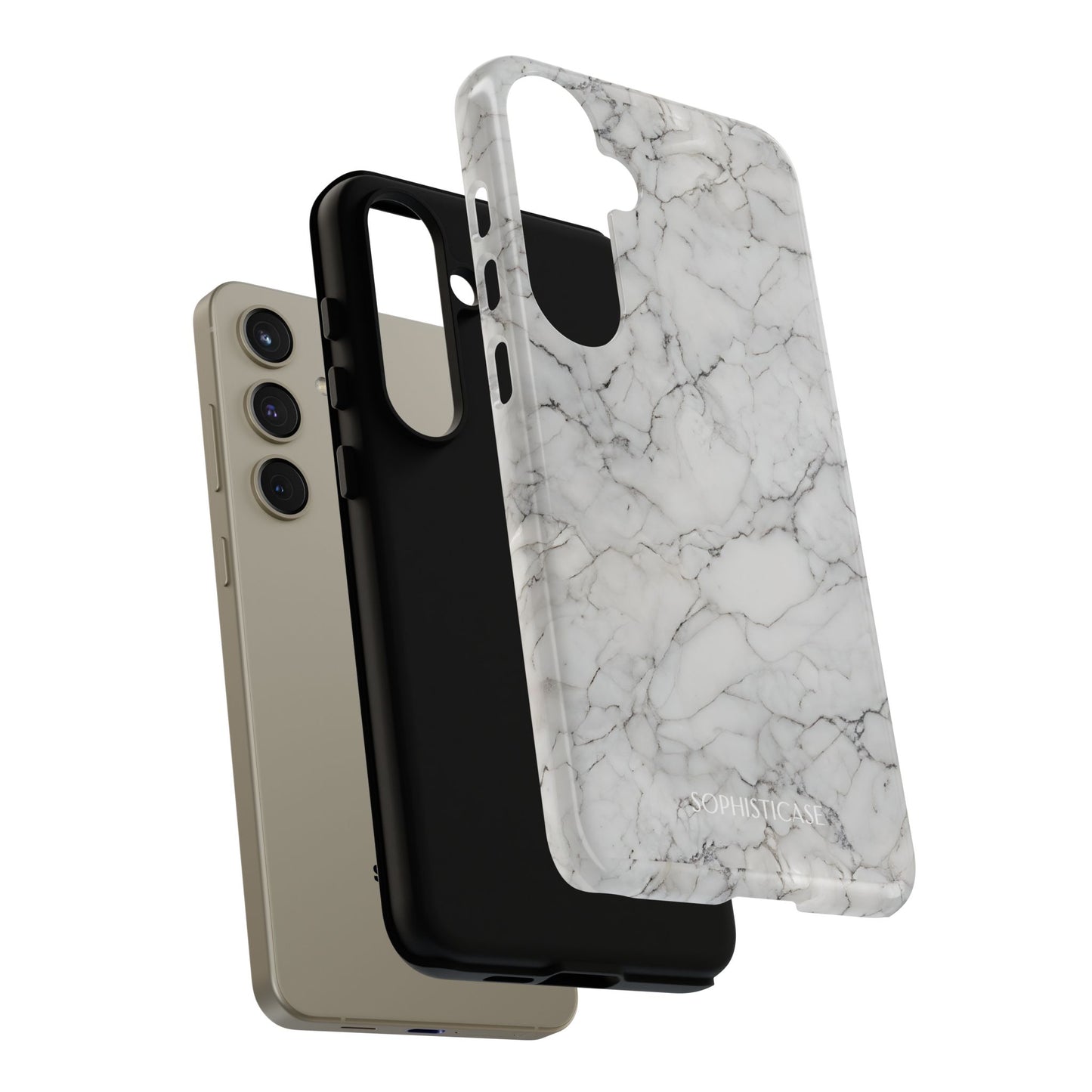 Marble Opulence in White - iPhone Case, Samsung Galaxy Case, Google Pixel Case