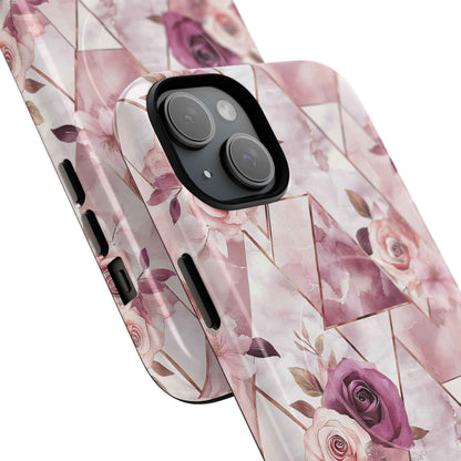 Royal Floral in Plum Chevron - iPhone Magsafe Case
