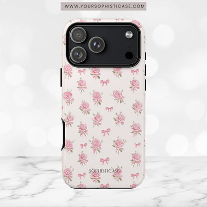 The Sweetest Thing in Coquette Roses and Bows - iPhone Case, Samsung Galaxy Case, Google Pixel Case