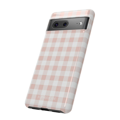 Gingham in Neutral Beige - Tough Phone Case