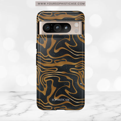Cosmic Gold in Black - iPhone Case, Samsung Galaxy Case, Google Pixel Case