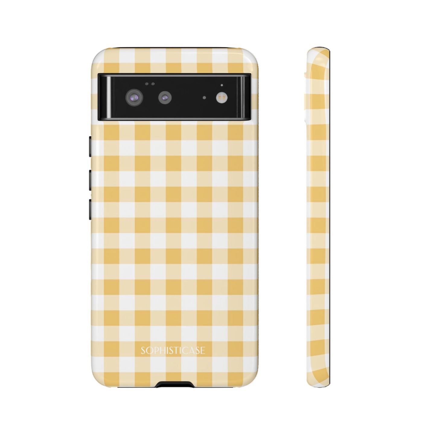 Gingham in Yellow - iPhone Case, Samsung Galaxy Case, Google Pixel Case