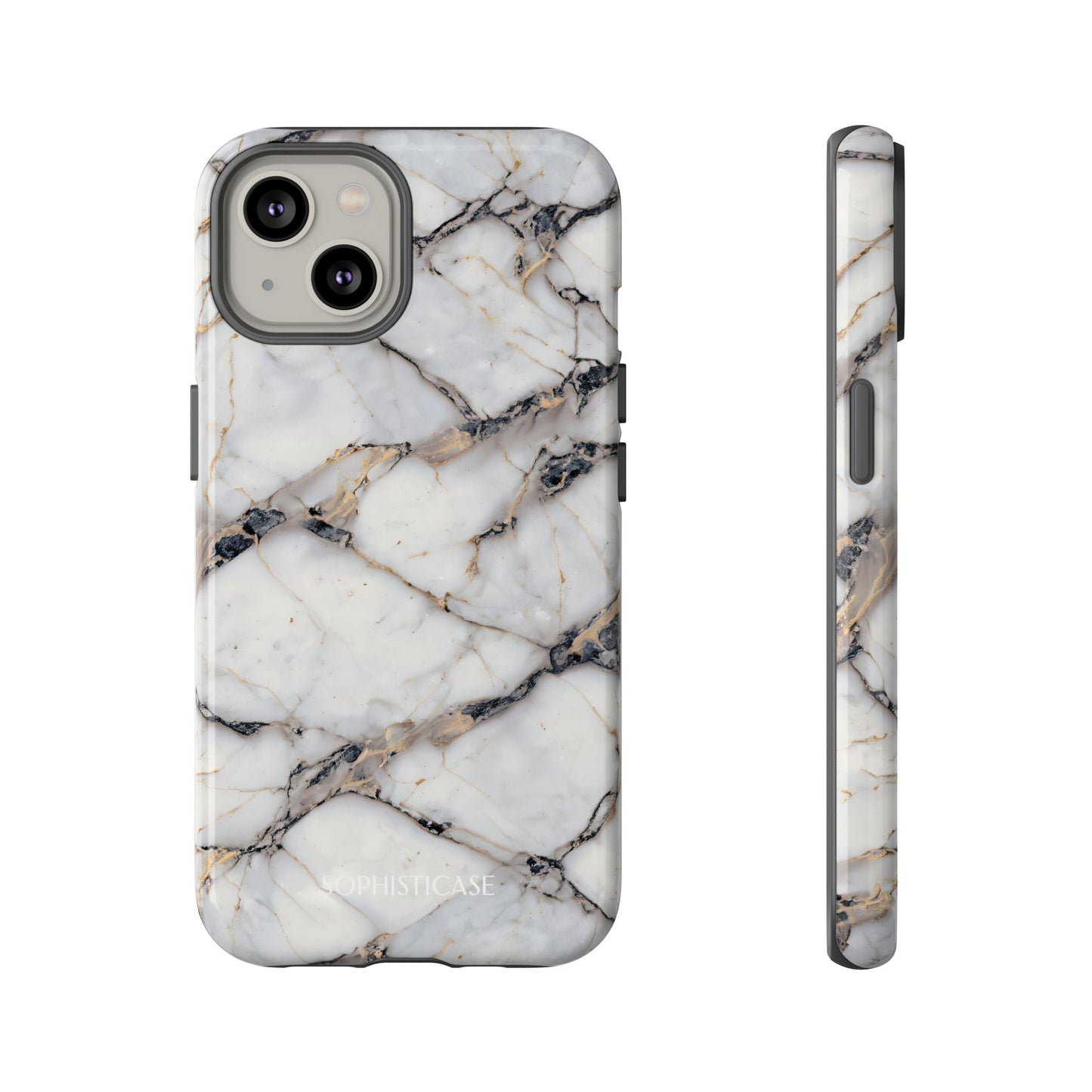 Marble Opulence in Cracked Beige - iPhone Case, Samsung Galaxy Case, Google Pixel Case