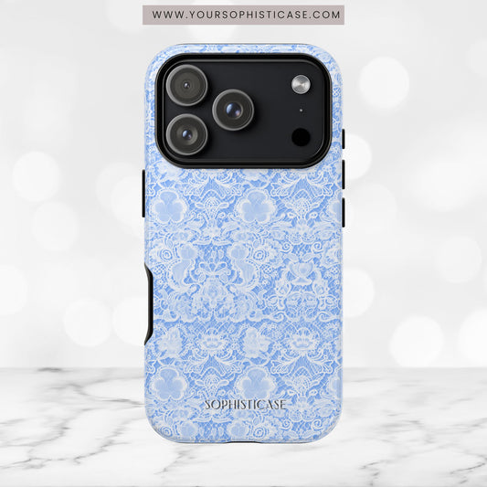Luxe Lace in Blue - iPhone Case