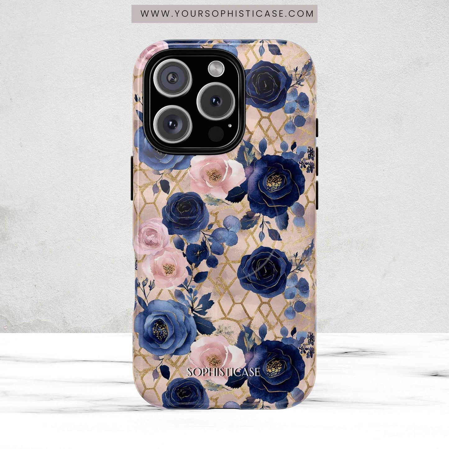 Royal Floral in Navy Blush - iPhone Magsafe Case