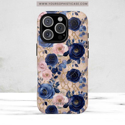 Royal Floral in Navy Blush - iPhone Magsafe Case