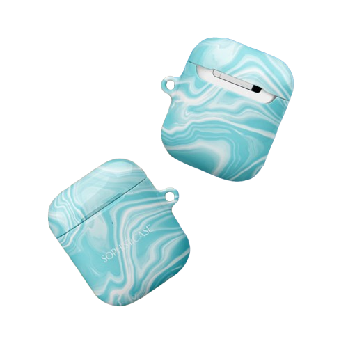 AirPod Cases - Liquid Dreams in Aqua