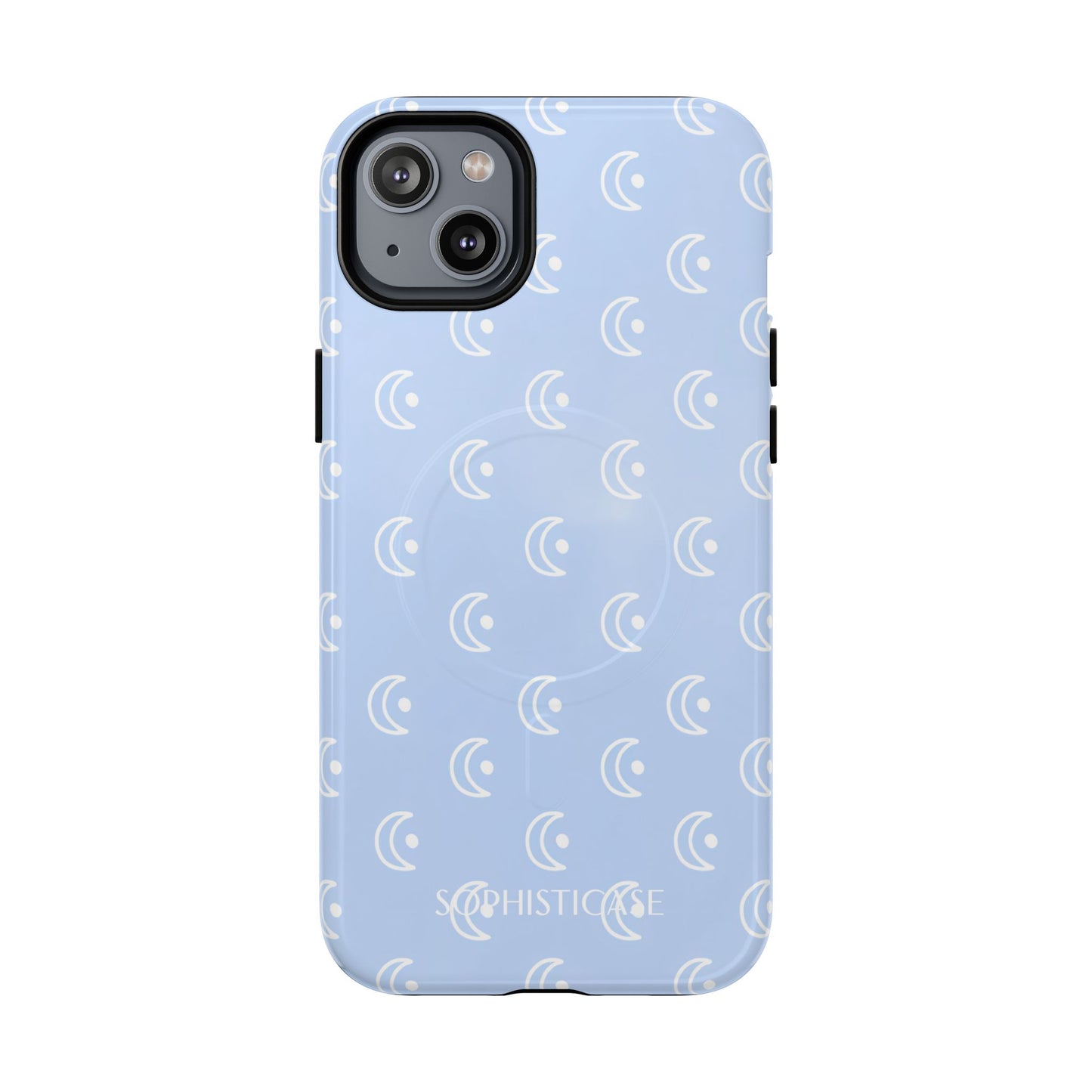 Moon Phase in Baby Blue - Tough Phone Case for iPhone