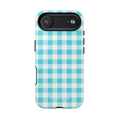 Gingham in Aqua - iPhone Magsafe Case