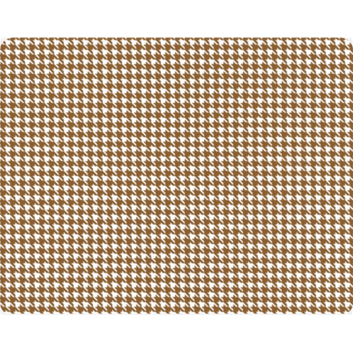 Faux Leather Mouse Mat - Houndstooth in Brown