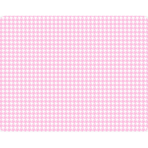 Faux Leather Mouse Mat - Houndstooth in Pink