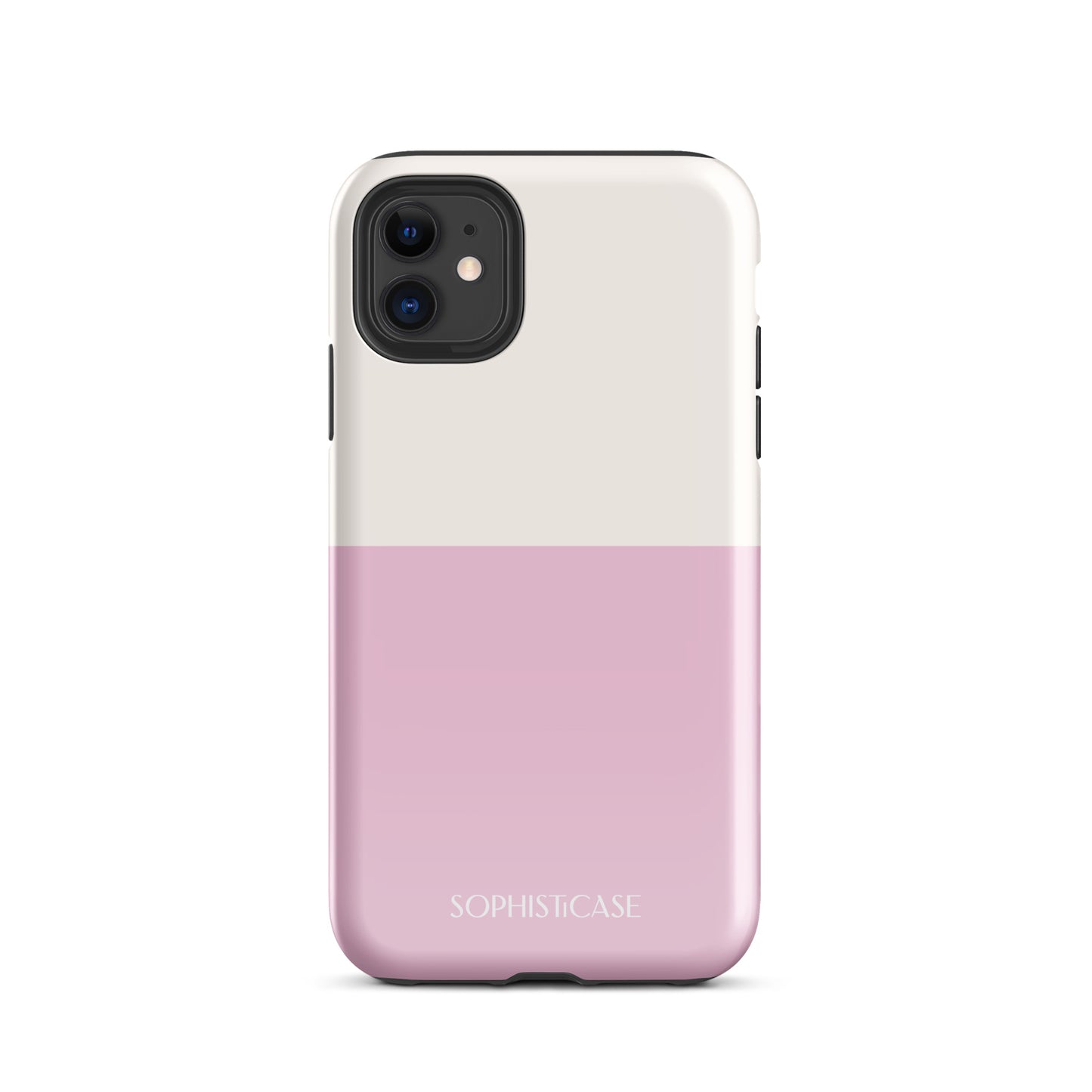 Tough Phone Case Featuring Two Tone Pink Cream Design for iPhone 11 Glossy