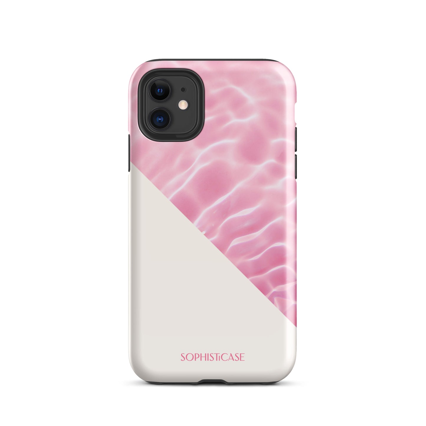 Tough Phone Case Featuring Pink Cream Summer Water Ripples Ocean Waves Design for iPhone 11 Glossy