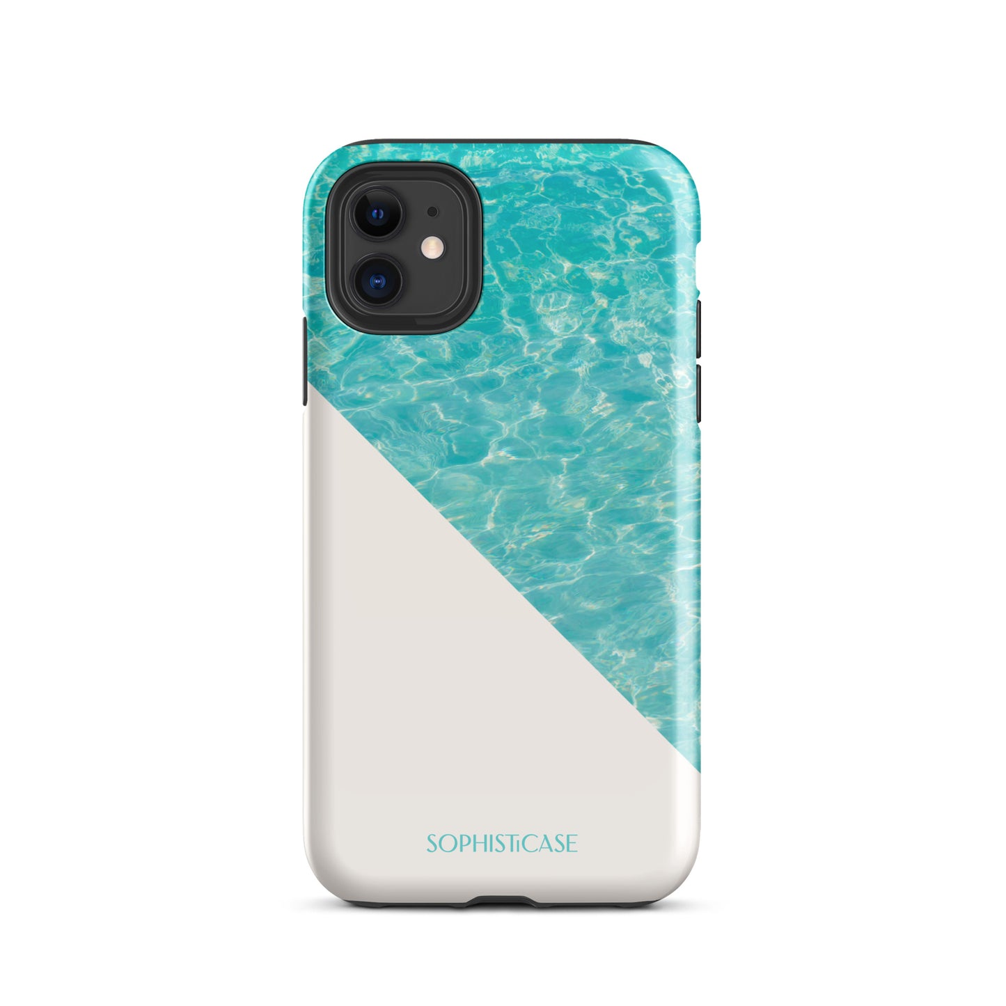 Tough Phone Case Featuring Aqua Cream Summer Water Ripples Ocean Waves Design for iPhone 11 Glossy