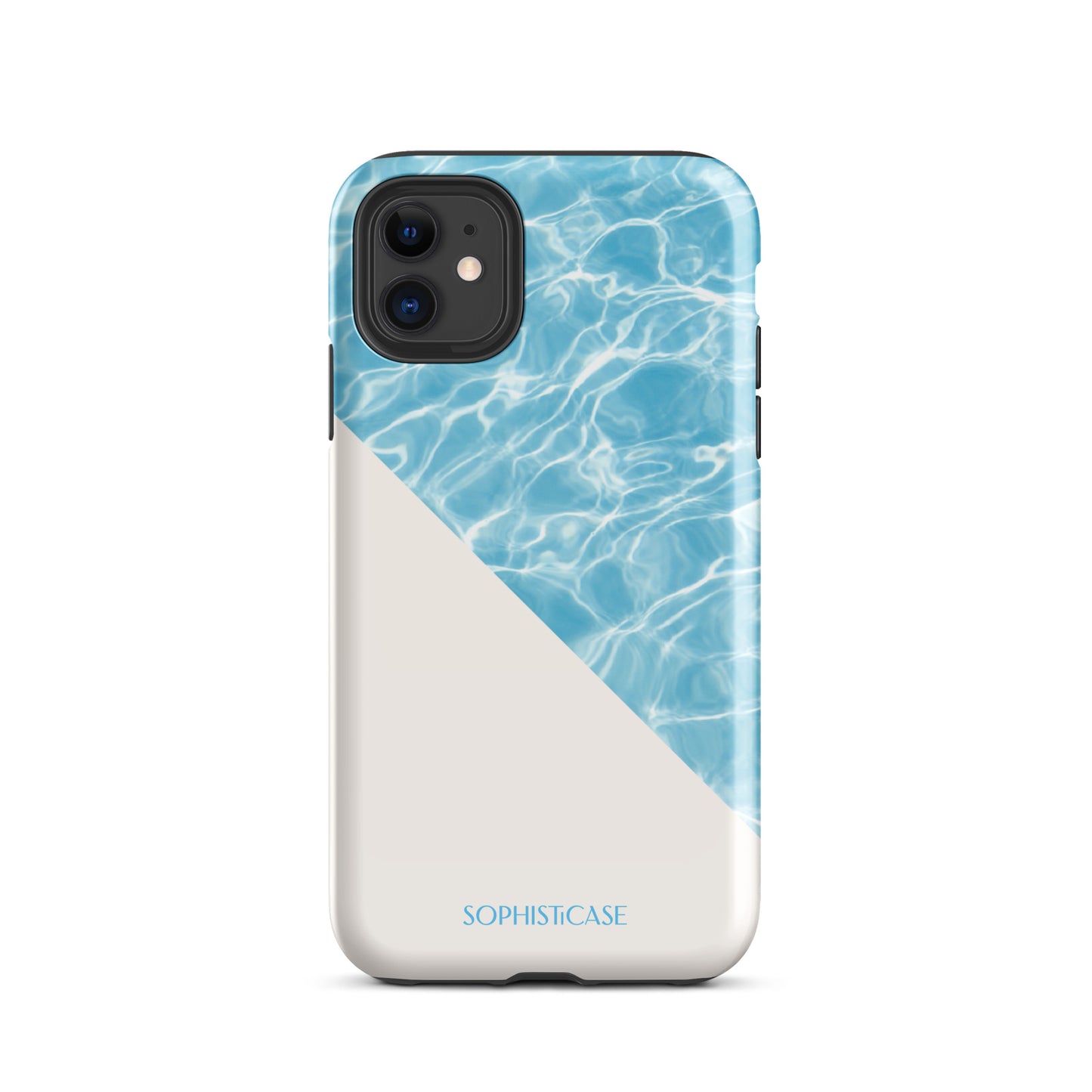 Tough Phone Case Featuring Blue Cream Summer Water Ripples Ocean Waves Design for iPhone 11 Glossy