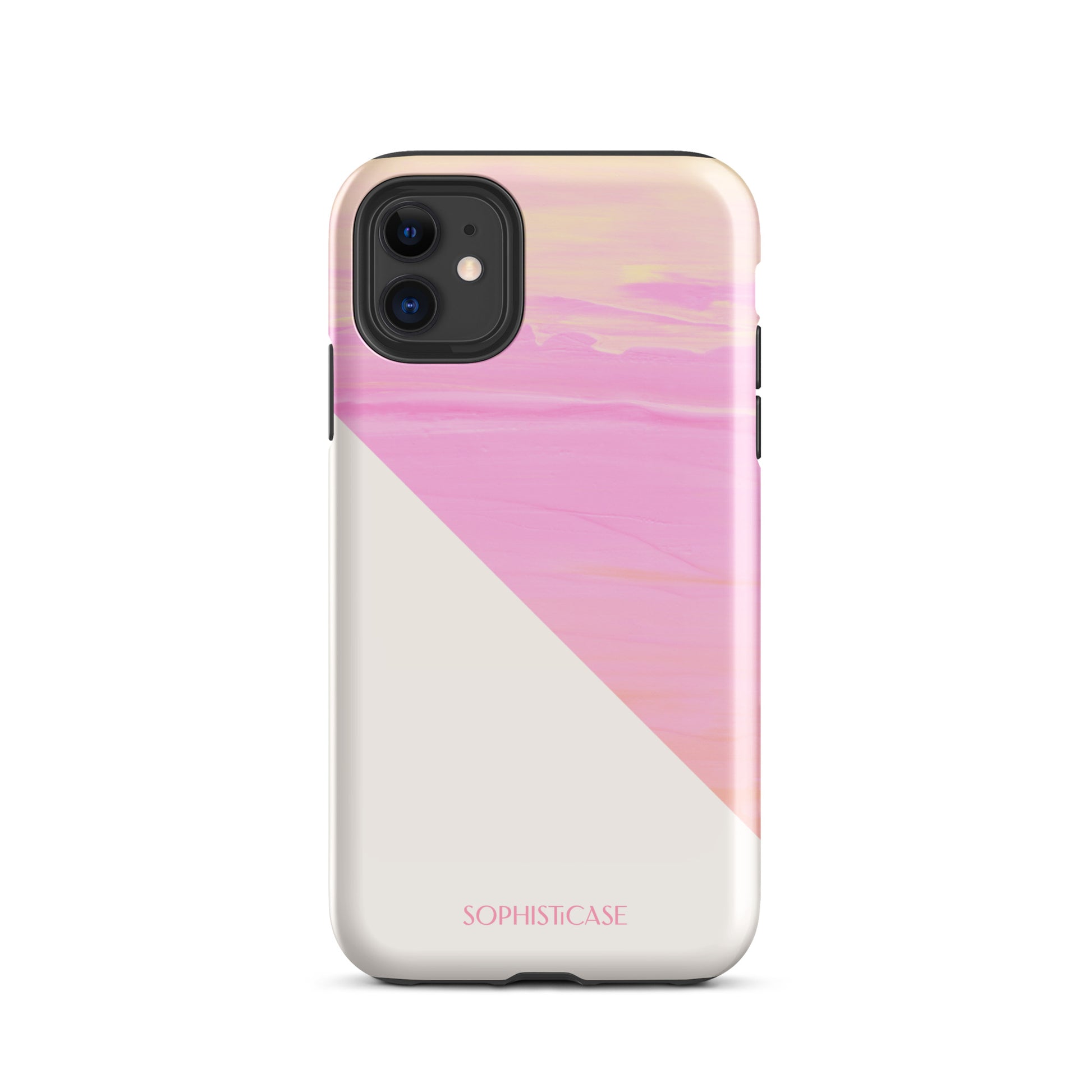 Tough Phone Case Featuring Yellow Pink Cream Summer Sunset Water Ripples Ocean Waves Design for iPhone 11 Glossy