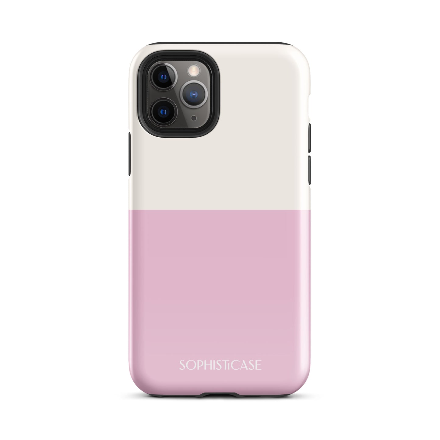 Tough Phone Case Featuring Two Tone Pink Cream Design for iPhone 11 Pro Glossy 