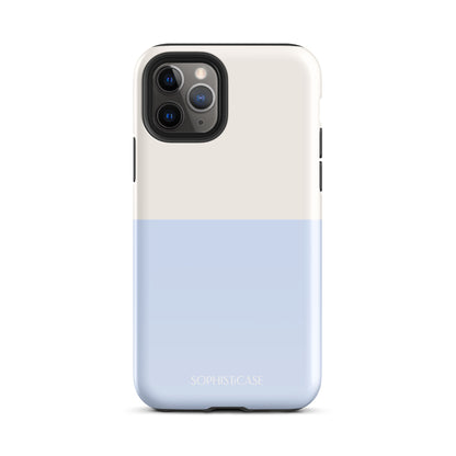 Basics Collection Tough Phone Case Featuring Two Tone Blue Cream Design for iPhone 11 Pro Glossy